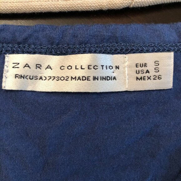 *ZARA* Blue x Silver Sequin Sleeveless Top Size S - Picture 5 of 5